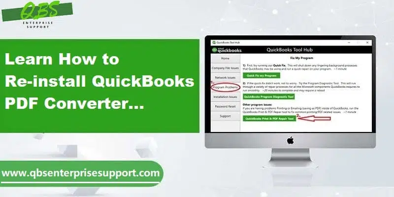 How to Install re-install and troubleshoot QuickBooks PDF converter issues - Featuring Image