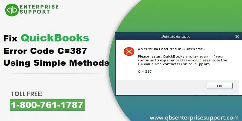 Resolve QuickBooks Error code C=387 Unexpected Error - Featuring Image
