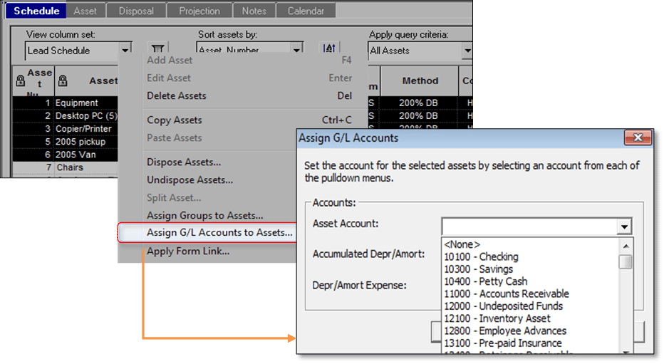 Assign an account to multiple assets - Image