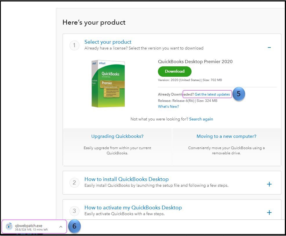 QuickBooks download and update - Screenshot Image