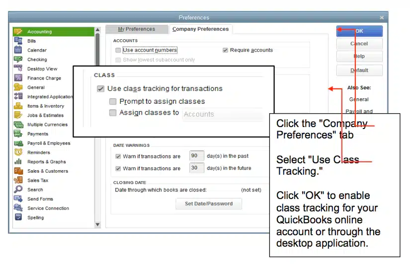 Use class tracking for transactions - Screenshot Image