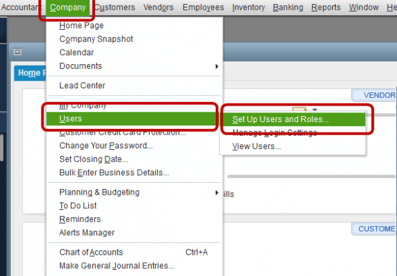 Setup users and roles - Screenshot Image