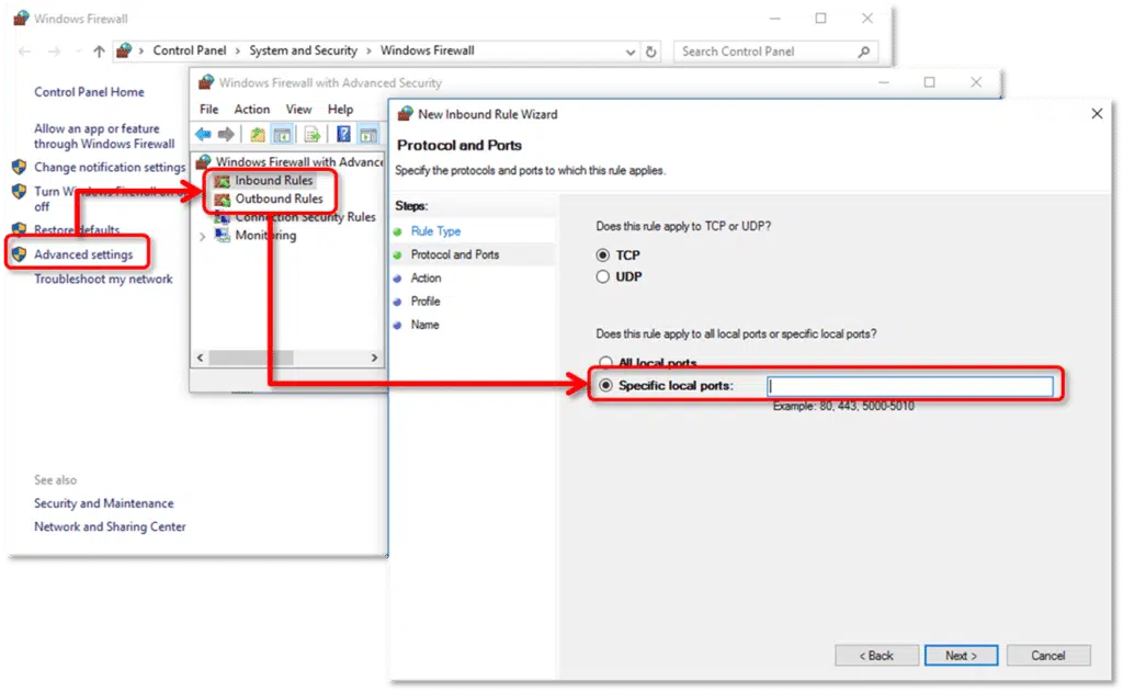 Configuring QuickBooks firewall and security exceptions - Screenshot Image