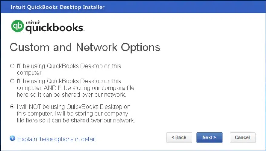 Custom and network options - Screenshot Image
