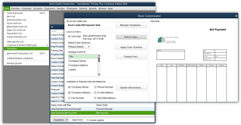 Customize and email vendor bill payment stubs - Screenshot Image