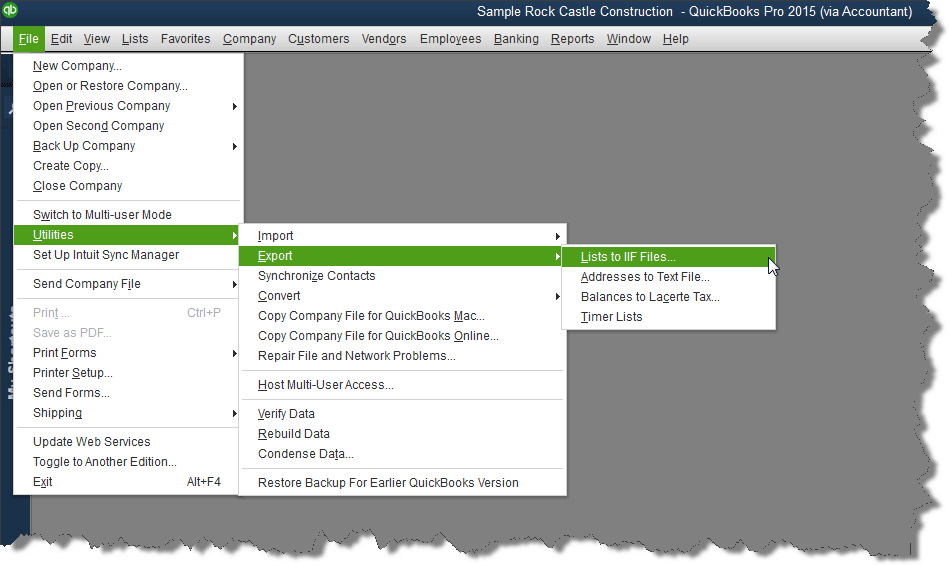 import into qb for mac from iif file