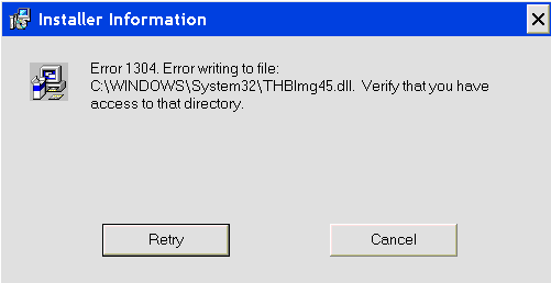 QuickBooks Error Code 1304 - Screenshot Image