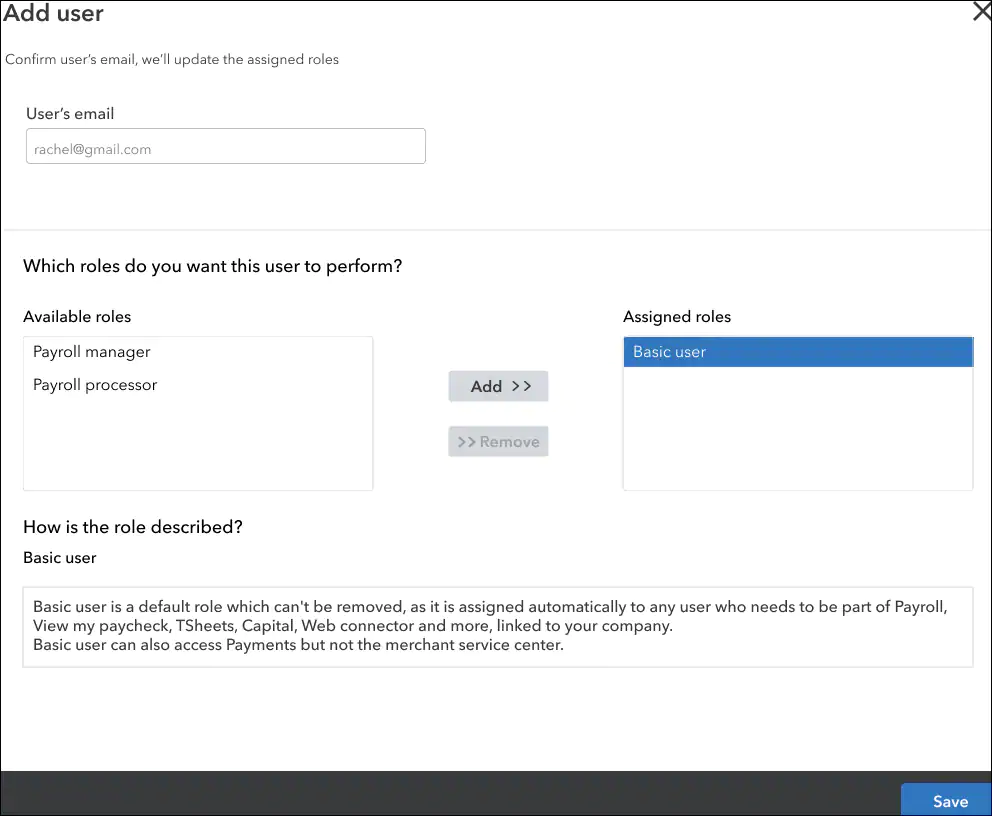 Intuit Account User Management dashboard - Screenshot Image