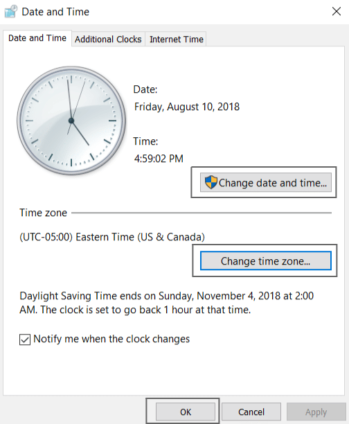 Change Data and Time in Windows - Image