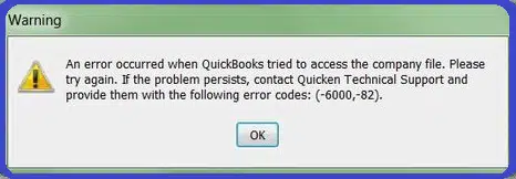 QuickBooks Error 6000, 82 - Screenshot Image