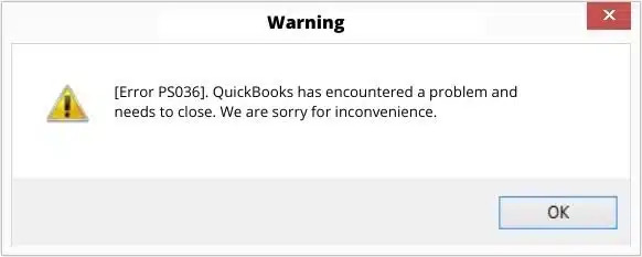 QuickBooks Error PS036 - Image