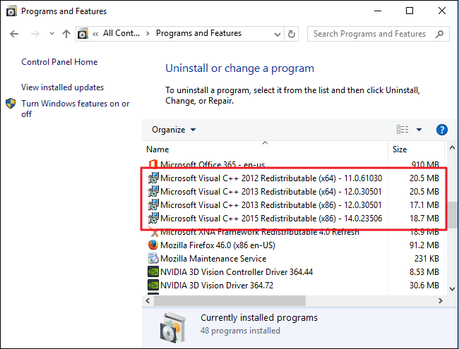 Uninstall Microsoft Visual C++ - Screenshot Image