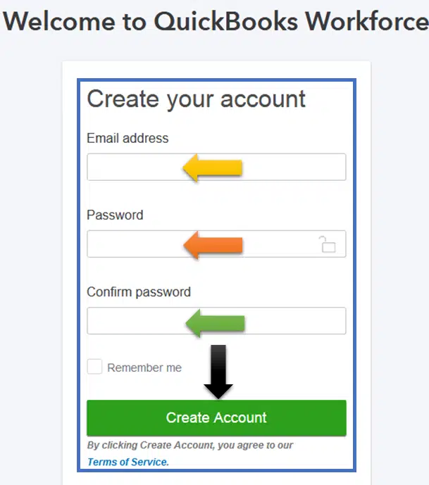 Logging in to the Intuit account in QuickBooks - Screenshot