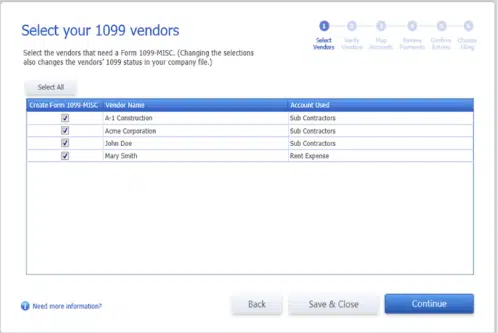 Verifying the information of the vendors - Image