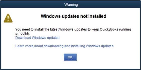 Windows updates not installed error - Image