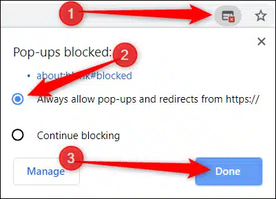 Turn on the pop-up blocker - Image