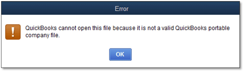 Cannot open QuickBooks Portable company file - Image