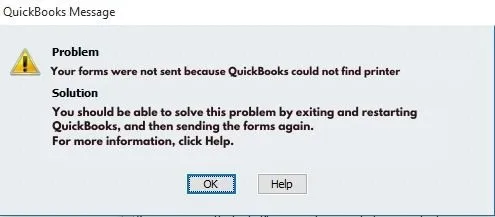 QuickBooks Could Not Find the Printer - Image