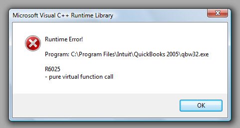 QuickBooks Runtime Error R6025 - Image