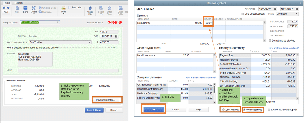 Paycheck details - Image