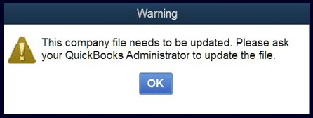 QuickBooks needs to update company file - Image 1