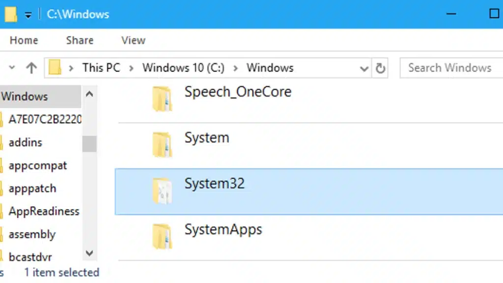 System32 folder - Image