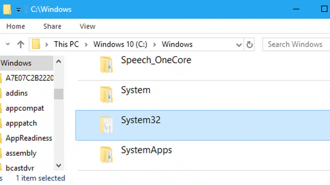 System32 folder - Image