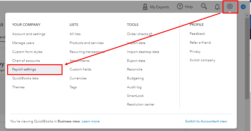 Payroll settings - Image