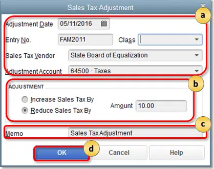 Sales tax adjustments - Image