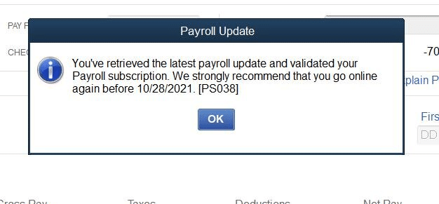 QuickBooks error PS038 - Image