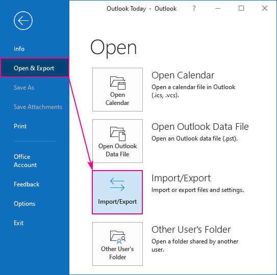 Steps to Backup Outlook Contacts - Image