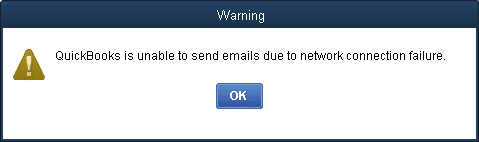 QuickBooks is Unable to Send Emails Due to Network Connection Failure - Image
