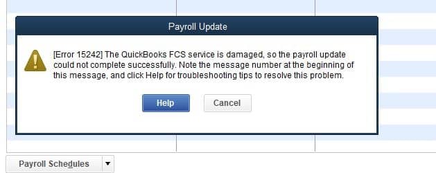 QuickBooks Error 15242 - Screenshot Image