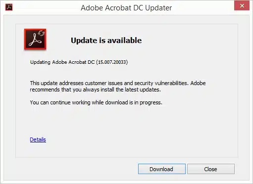 Adobe download the update - Image