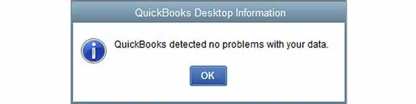QuickBooks detected no problems with data - Image