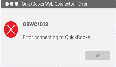 QBWC1013 Error connecting to QuickBooks