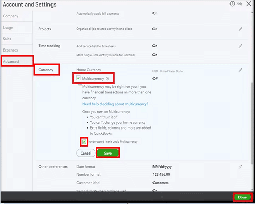 QuickBooks Multi-Currency Feature