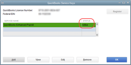 QuickBooks service key - Image