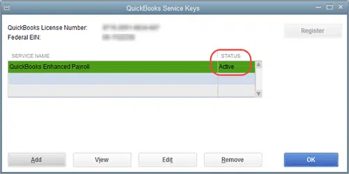 QuickBooks service key - Image