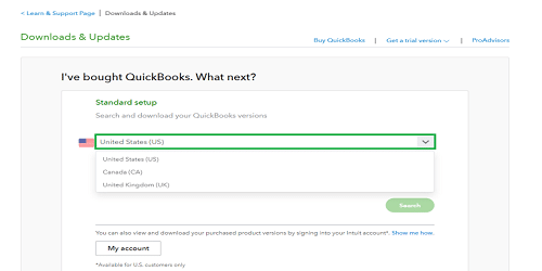 Download QuickBooks Desktop- Select your country