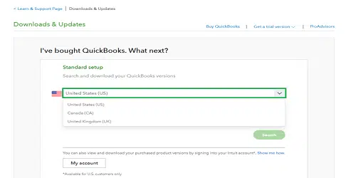 Download QuickBooks Desktop- Select your country