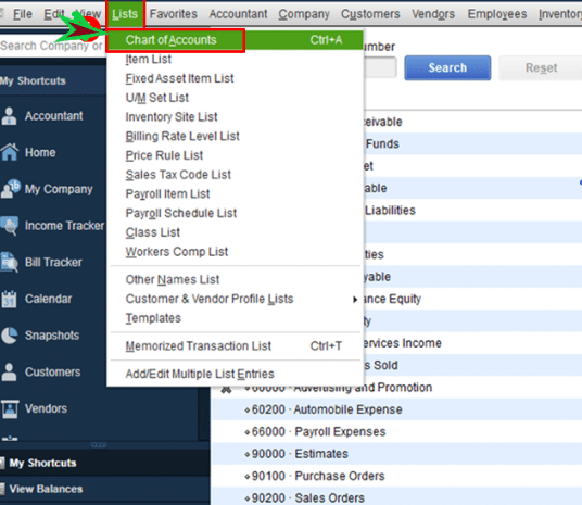 Chart of Accounts - Image