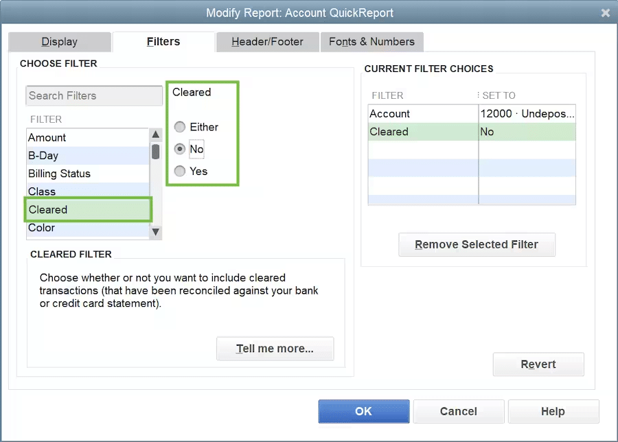 Review the undeposited funds account - Image