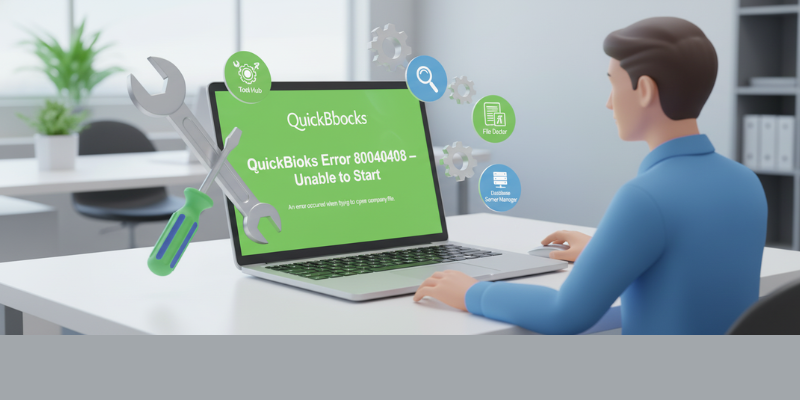 Fixing QuickBooks Error 80040408 using Tool Hub, File Doctor, and Database Server Manager